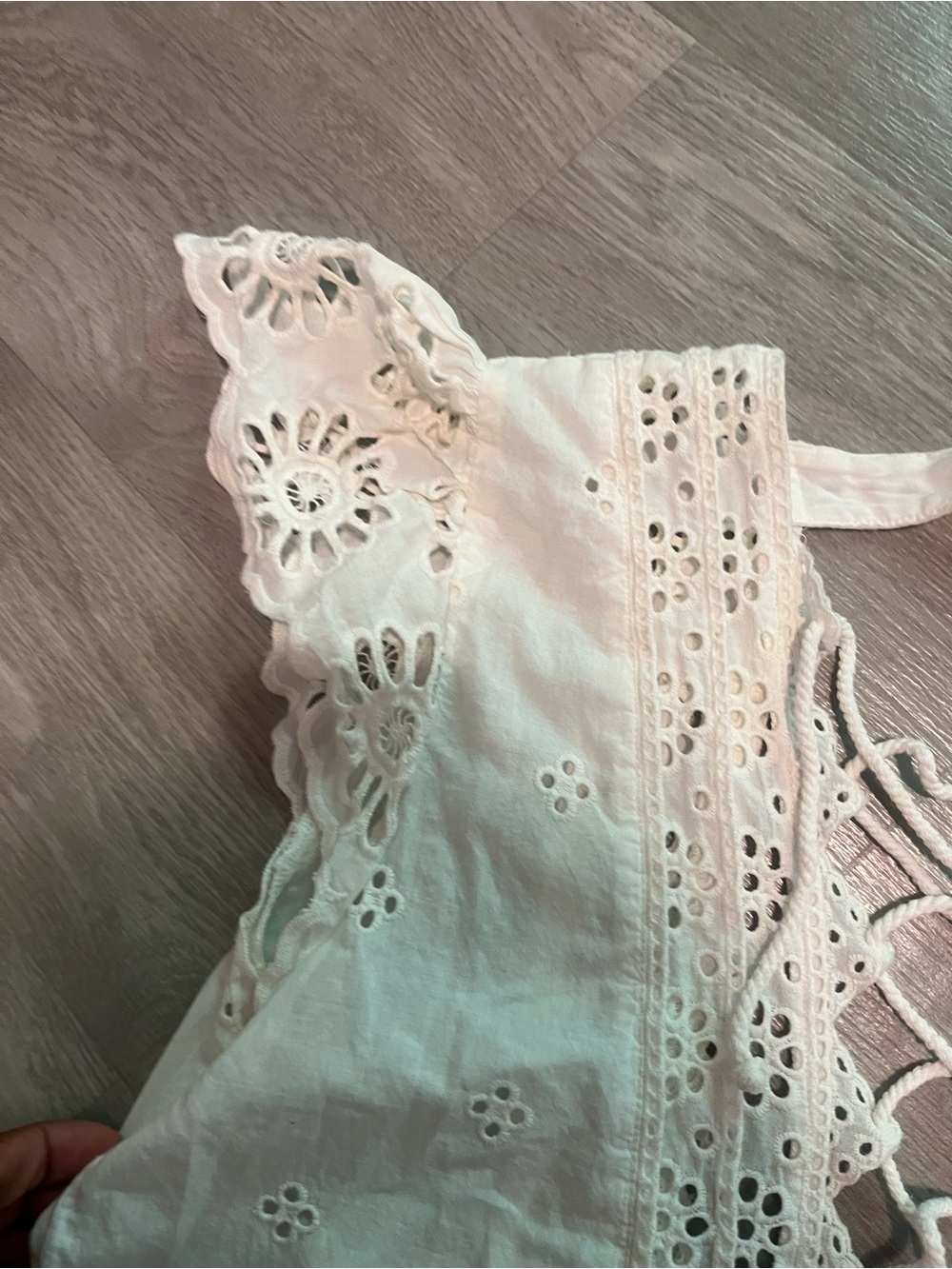 Free People white Lace-Up Backless Eyelet Dress - Picture 13 of 14